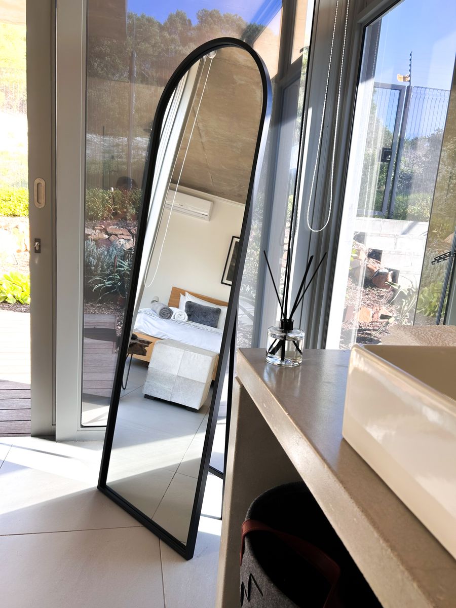 HOME IMPEX Designer Full Length Arched Mirror 140x45cm Black Frame