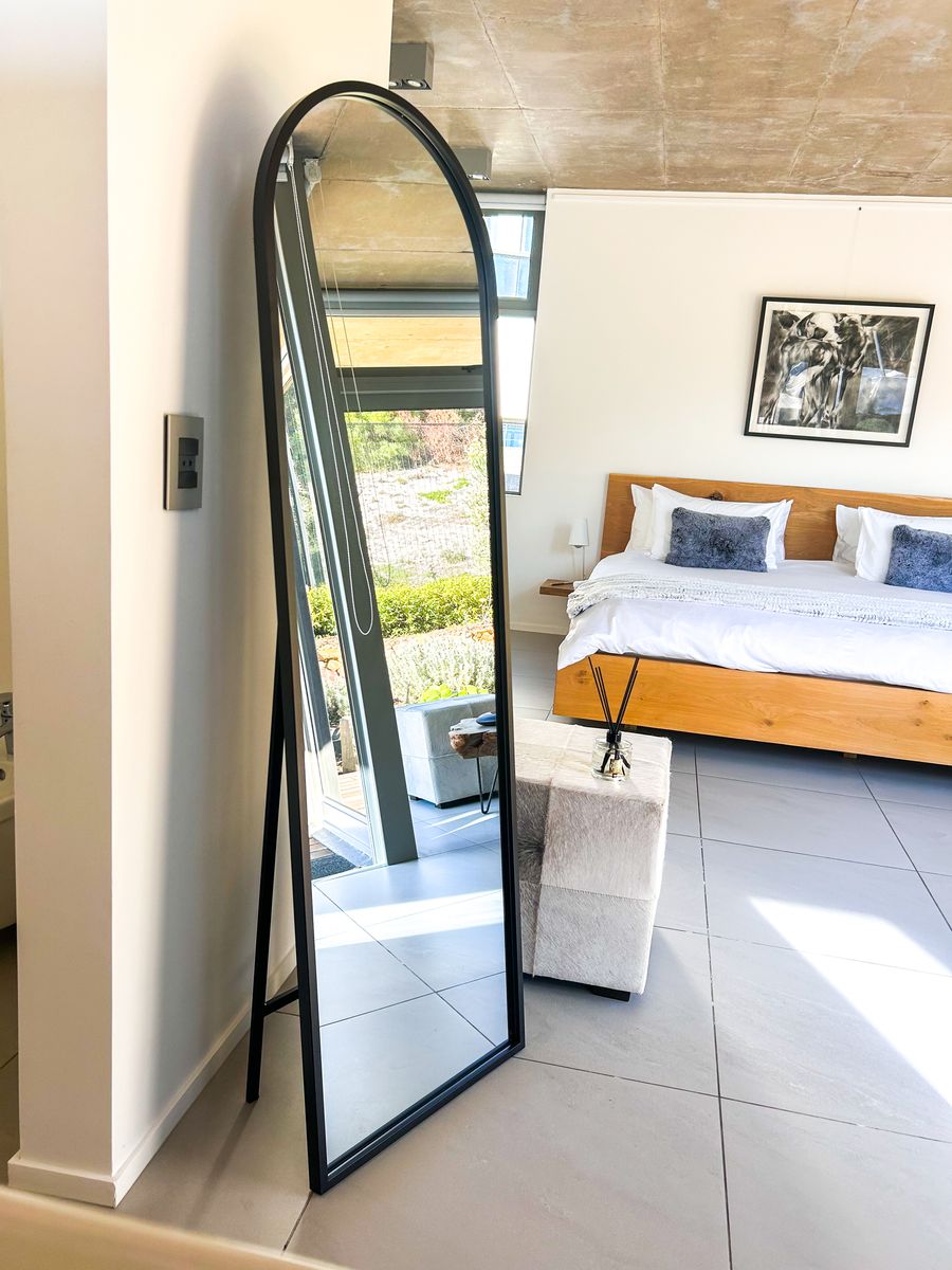 HOME IMPEX Designer Full Length Arched Mirror 140x45cm Black Frame