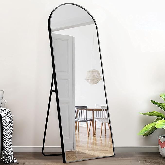 HOME IMPEX Designer Full Length Arched Mirror 140x45cm Black Frame