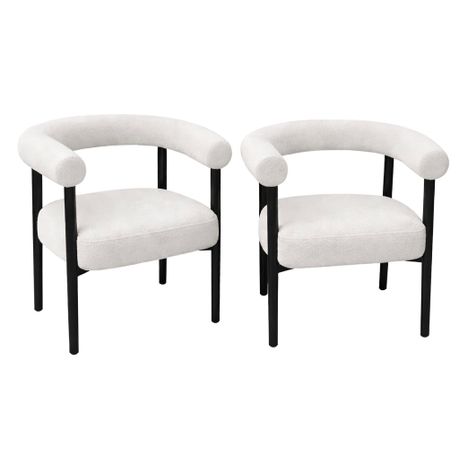 Ziyane Oslo Bouclé Accent Chairs - Set of 2