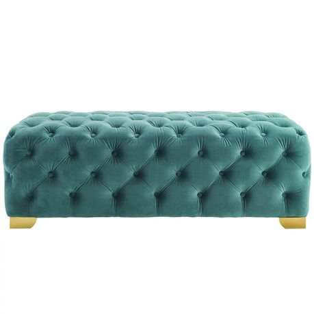 Sensible Tufted Button Bench in Green