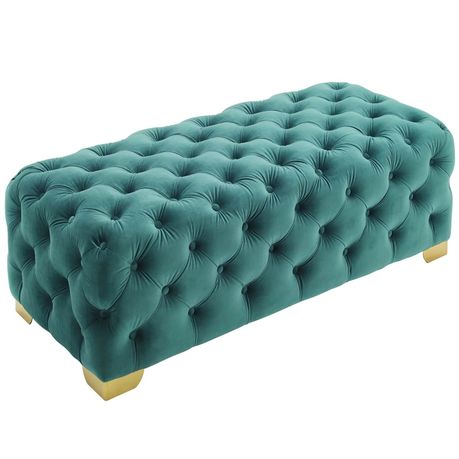 Sensible Tufted Button Bench in Green