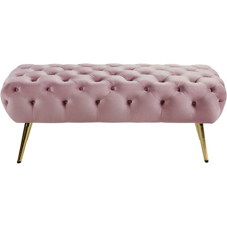 Bowdoin Upholstered Bench in Pink Velvet