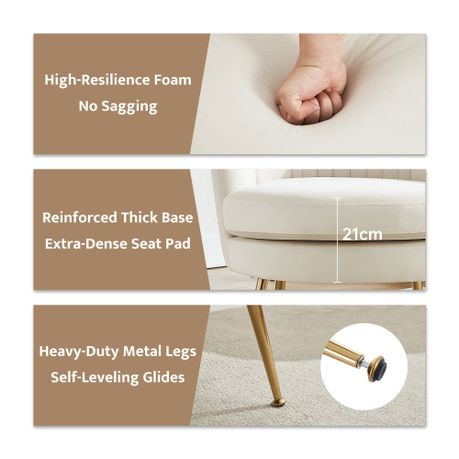 Modern Accent Chair, Velvet-Touch Fabric Leisure Club Chair,arm chair - beige