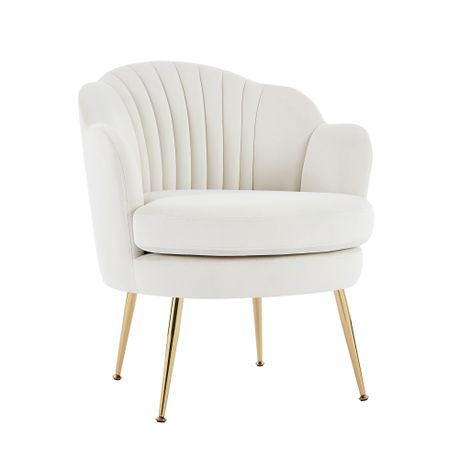 Modern Accent Chair, Velvet-Touch Fabric Leisure Club Chair,arm chair - beige