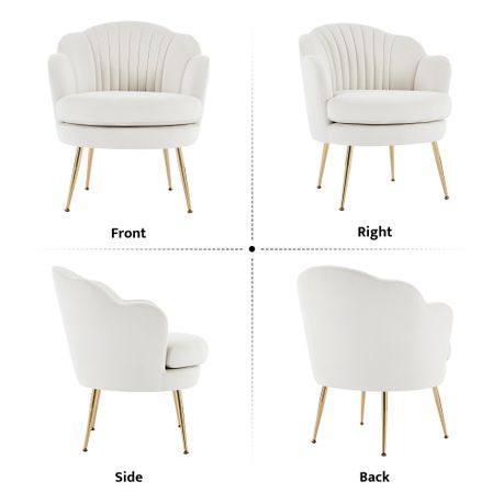 Modern Accent Chair, Velvet-Touch Fabric Leisure Club Chair,arm chair - beige