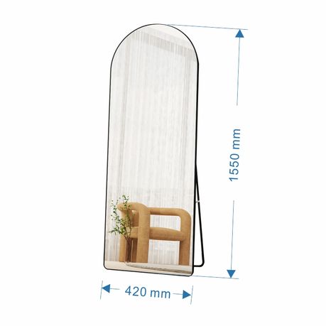 Freestanding or wall mounted arch mirror 967AB Black